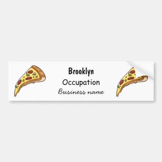 Afbeelding van Pizza cartoon Bumpersticker (Voorkant)