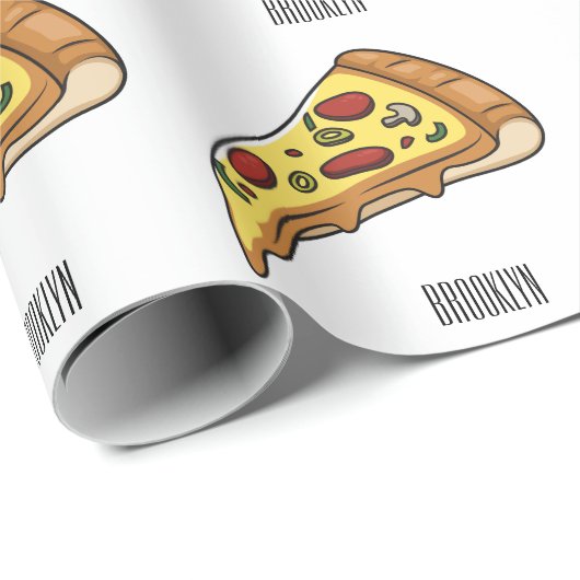 Afbeelding van Pizza cartoon Cadeaupapier (Rol Hoek)