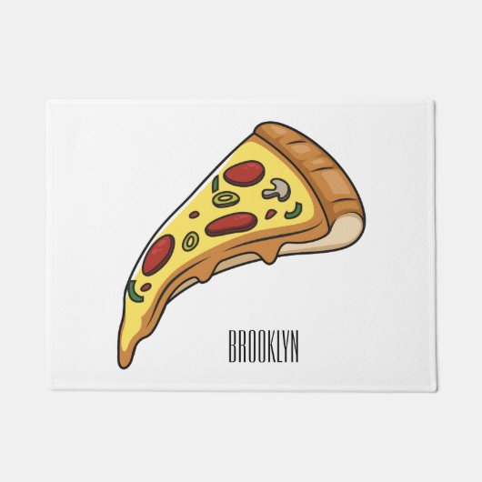 Afbeelding van Pizza cartoon Deurmat (Voorkant)