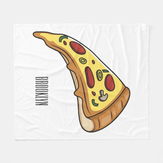 Afbeelding van Pizza cartoon Fleece Deken (Voorkant (Horizontaal))