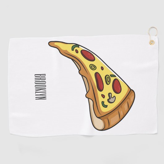 Afbeelding van Pizza cartoon Golfhanddoek (Horizontaal)