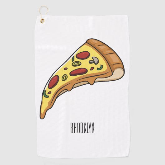Afbeelding van Pizza cartoon Golfhanddoek (Voorkant)