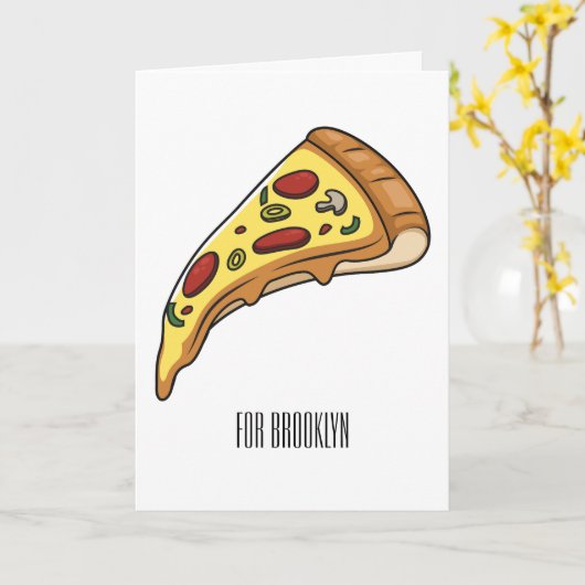 Afbeelding van Pizza cartoon Kaart (Gele Bloem)