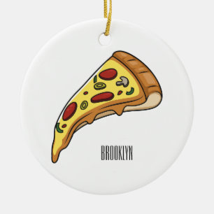 Afbeelding van Pizza cartoon Keramisch Ornament