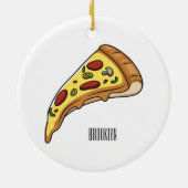 Afbeelding van Pizza cartoon Keramisch Ornament (Achterkant)