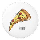 Afbeelding van Pizza cartoon Keramische Knop (Voorkant)