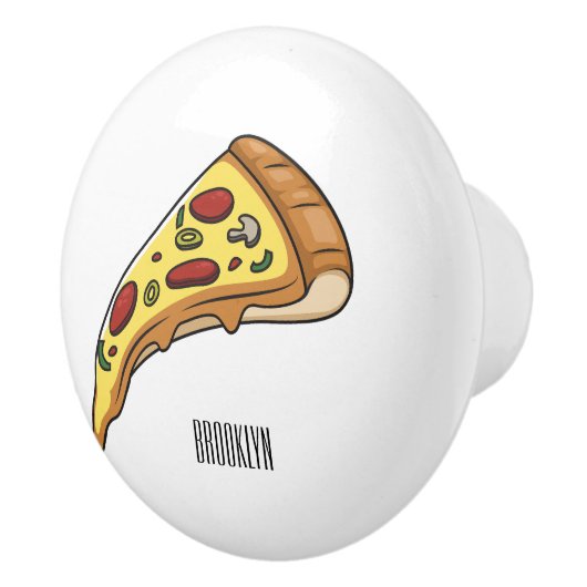 Afbeelding van Pizza cartoon Keramische Knop (Rechts)