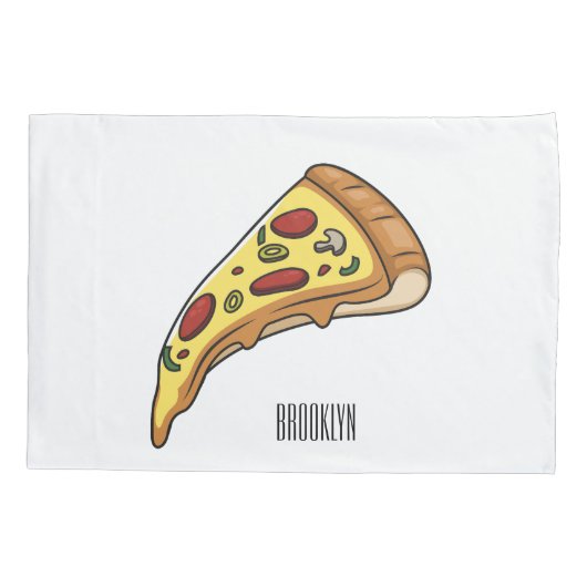 Afbeelding van Pizza cartoon Kussensloop (Achterkant)