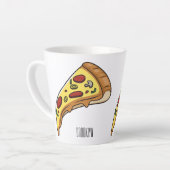 Afbeelding van Pizza cartoon Latte Mok (Linkerhoek)