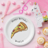 Afbeelding van Pizza cartoon Papieren Bordje (Feest)