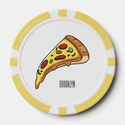 Afbeelding van Pizza cartoon Poker Chips (Voorkant)