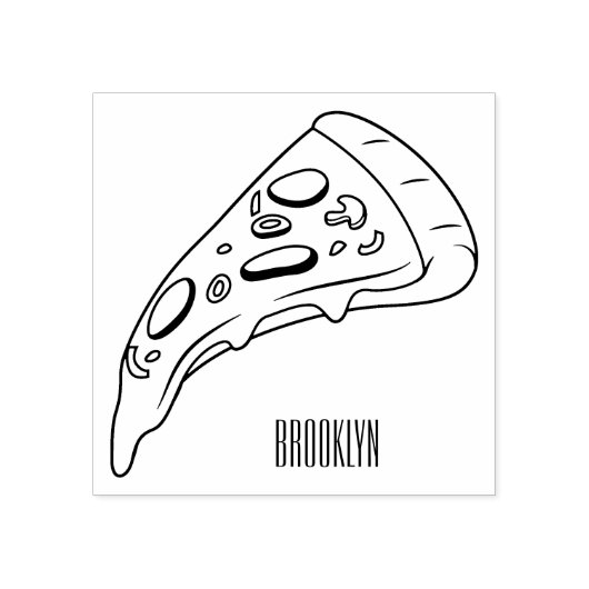 Afbeelding van Pizza cartoon Rubberstempel (Afrduk)