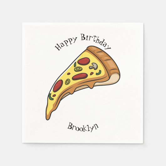 Afbeelding van Pizza cartoon Servet (Voorkant)