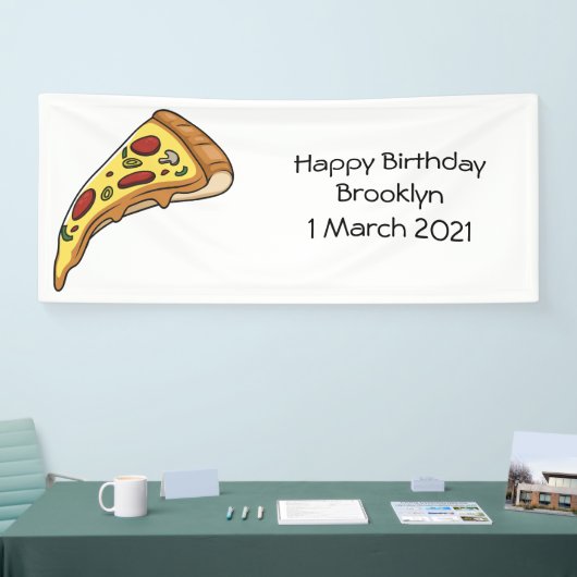 Afbeelding van Pizza cartoon Spandoek (Beurs)