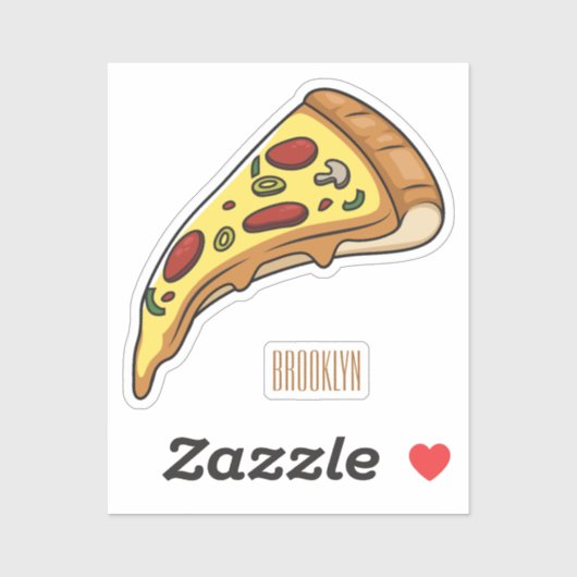 Afbeelding van Pizza cartoon Sticker (Vel)