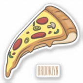 Afbeelding van Pizza cartoon Sticker (Voorkant)