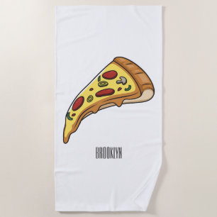 Afbeelding van Pizza cartoon Strandlaken