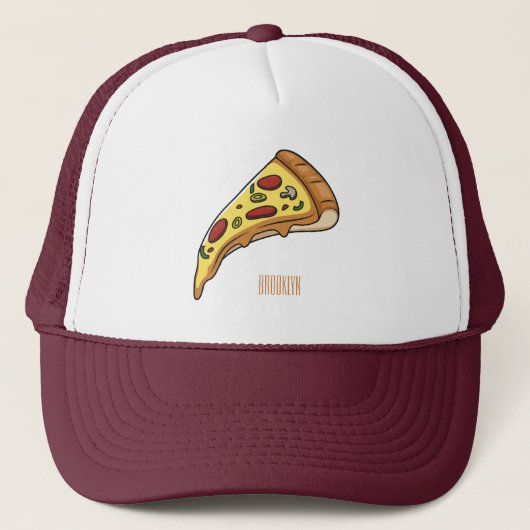 Afbeelding van Pizza cartoon Trucker Pet (Voorkant)