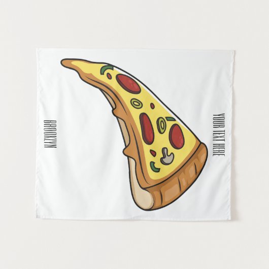Afbeelding van Pizza cartoon Wandkleed (Voorkant (horizontaal))