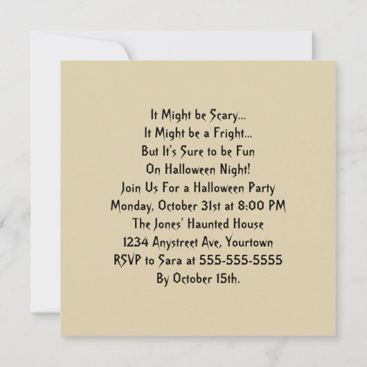 Afbeelding van Placque Halloween Party Kaart (Achterkant)