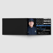 Afbeelding van politie-pensionering met blauwe lij gastenboek (Volledig)