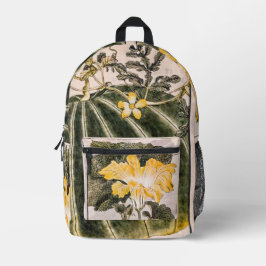  afbeelding van pompoen, bladeren en bloemen bedrukte rugzak