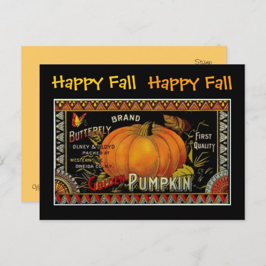 afbeelding van pompoenetiket - Briefkaart (Voorkant / Achterkant)