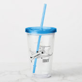 Afbeelding van privé-jet cartoon acryl drinkbeker (Achterkant)