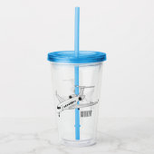 Afbeelding van privé-jet cartoon acryl drinkbeker (Voorkant)