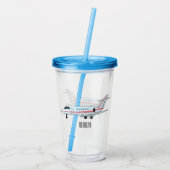 Afbeelding van privé-jet cartoon acryl drinkbeker (Achterkant)