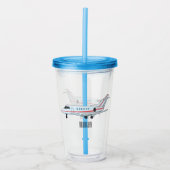 Afbeelding van privé-jet cartoon acryl drinkbeker (Voorkant)