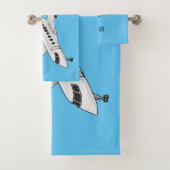 Afbeelding van privé-jet cartoon bad handdoek (Insitu)
