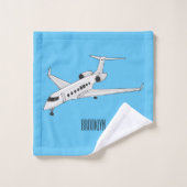 Afbeelding van privé-jet cartoon bad handdoek (Wasdoekje)