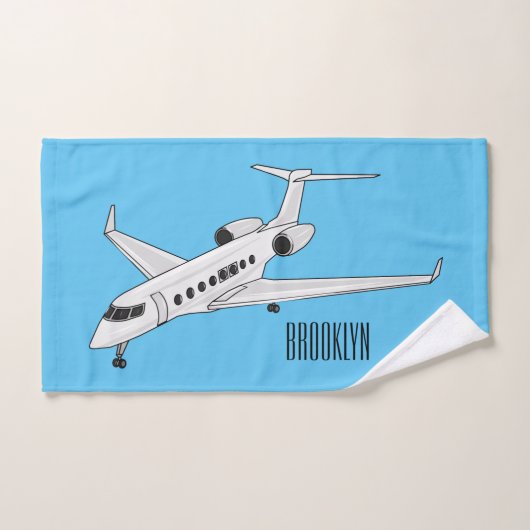 Afbeelding van privé-jet cartoon bad handdoek (Handdoek)