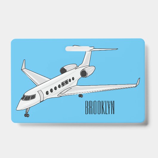 Afbeelding van privé-jet cartoon badge (Voorzijde)