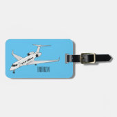 Afbeelding van privé-jet cartoon bagagelabel (Voorkant horizontaal)