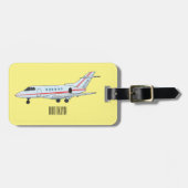 Afbeelding van privé-jet cartoon bagagelabel (Voorkant horizontaal)