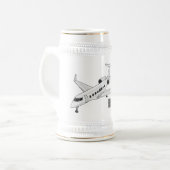 Afbeelding van privé-jet cartoon bierpul (Voorkant links)