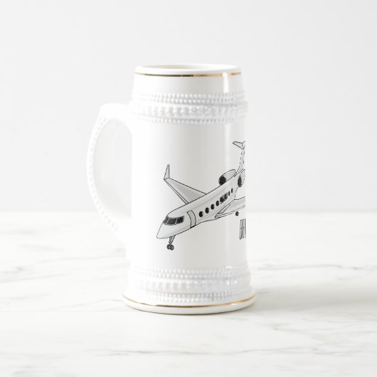 Afbeelding van privé-jet cartoon bierpul (Voorkant links)