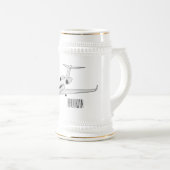 Afbeelding van privé-jet cartoon bierpul (Voorkant rechts)