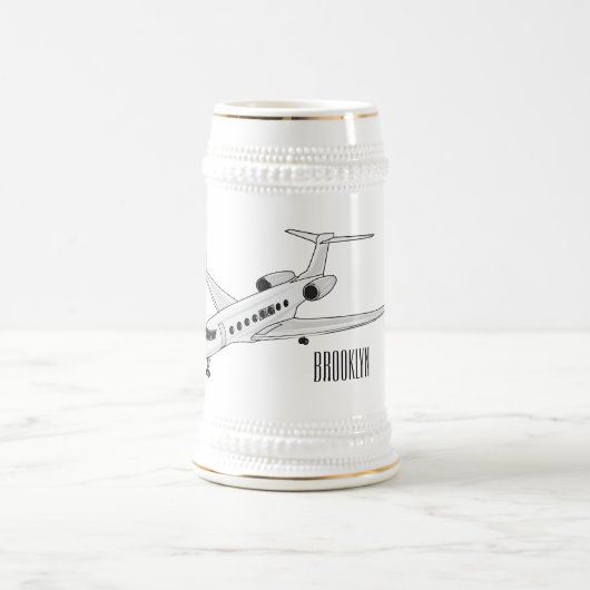 Afbeelding van privé-jet cartoon bierpul (Center)