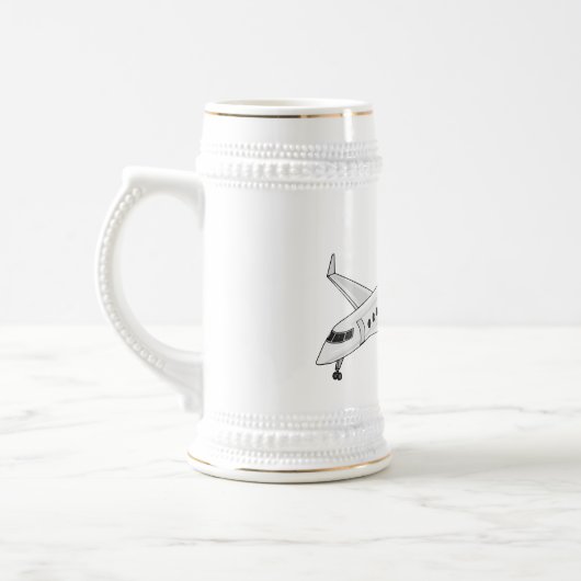 Afbeelding van privé-jet cartoon bierpul (Links)