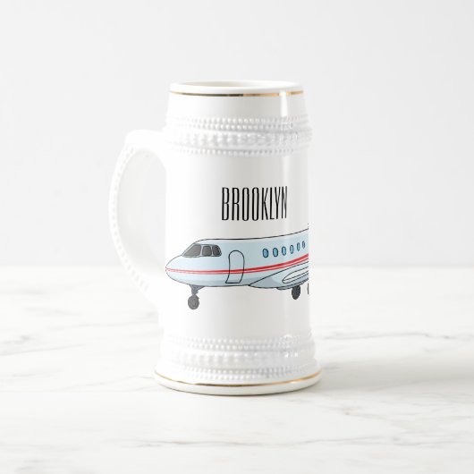 Afbeelding van privé-jet cartoon bierpul (Voorkant links)