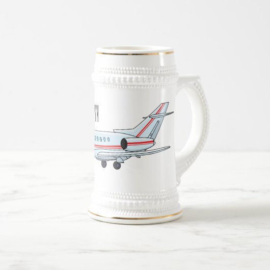 Afbeelding van privé-jet cartoon bierpul (Voorkant rechts)