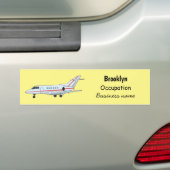 Afbeelding van privé-jet cartoon bumpersticker (Op auto)