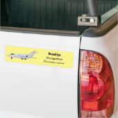 Afbeelding van privé-jet cartoon bumpersticker (Op Truck)