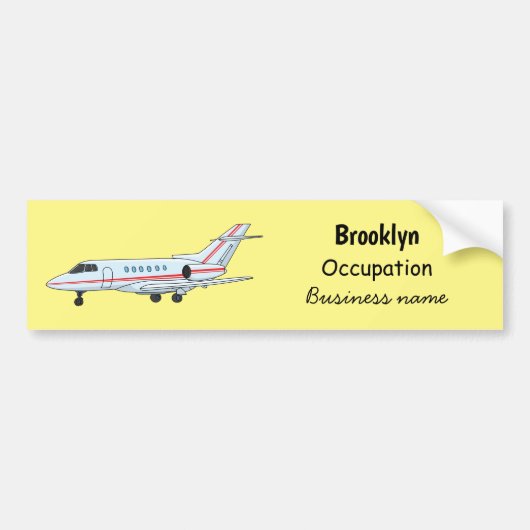 Afbeelding van privé-jet cartoon bumpersticker (Voorkant)