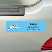 Afbeelding van privé-jet cartoon bumpersticker (Op auto)