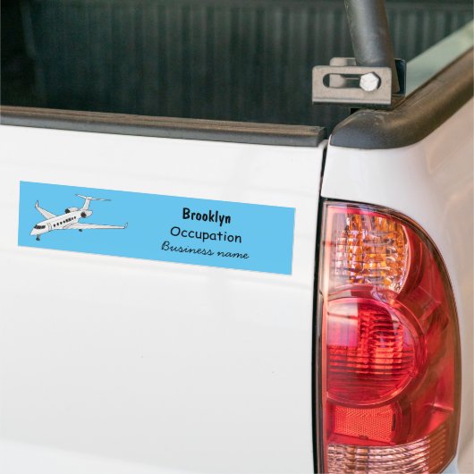 Afbeelding van privé-jet cartoon bumpersticker (Op Truck)
