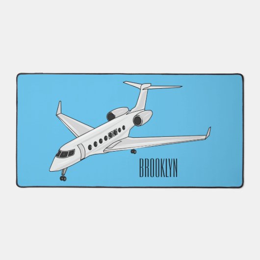 Afbeelding van privé-jet cartoon bureaumat (Voorkant)